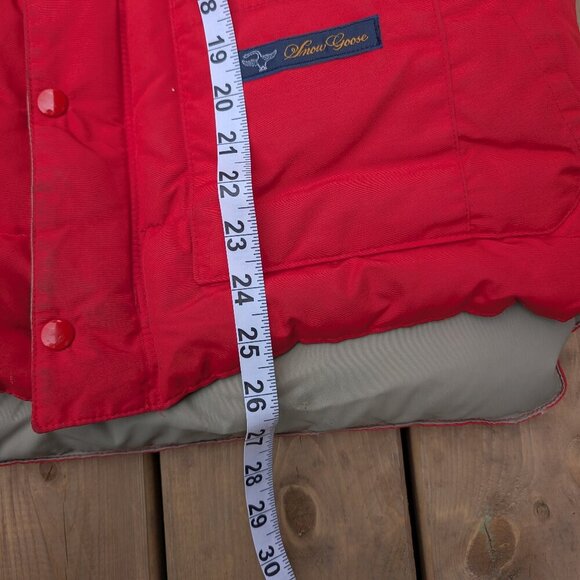 Vintage Snow Goose Puffer Vest Red Beige Made in Canada L/G - Picture 5 of 7